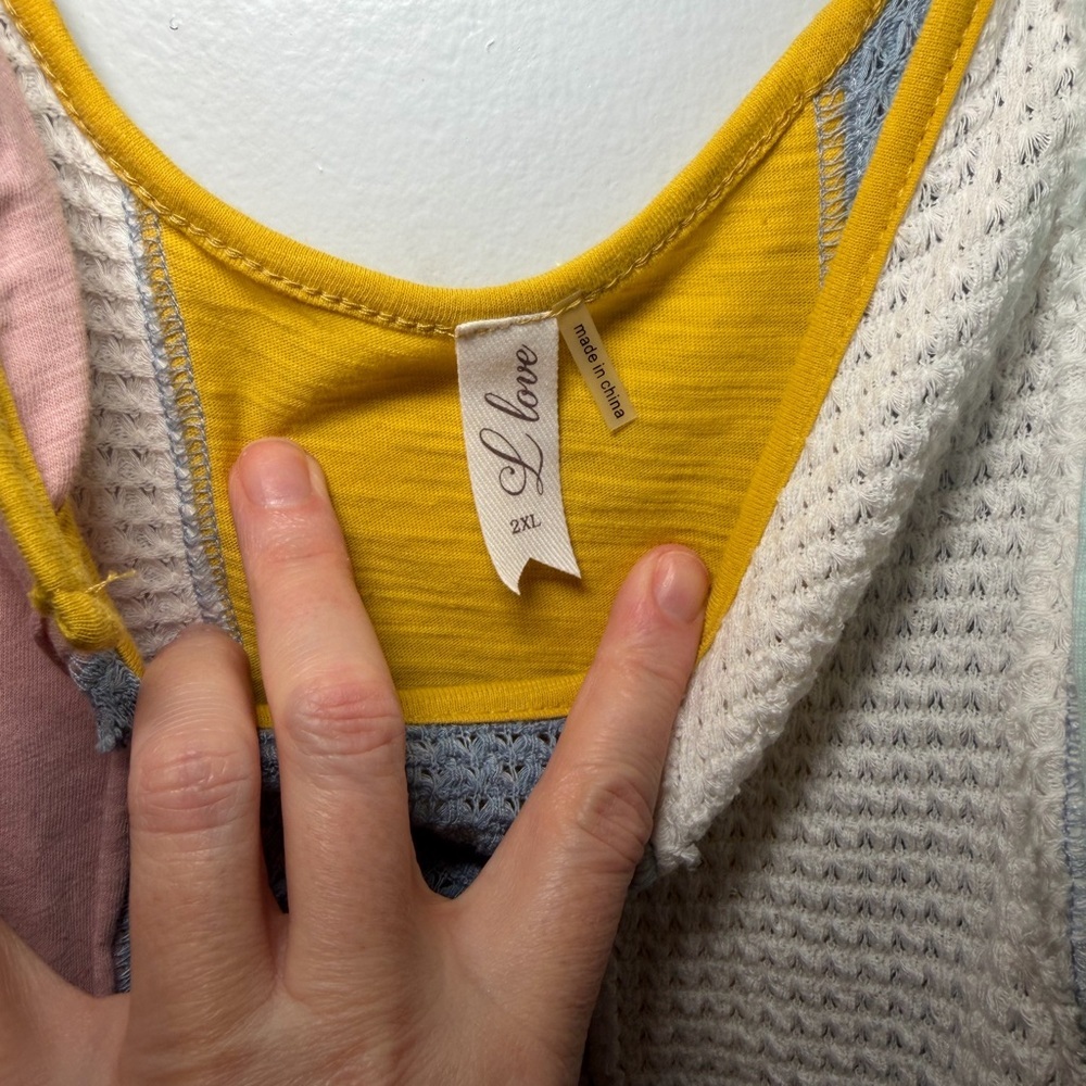 Striped Tie-Shoulder Tank Top in Mustard, Pink, Blue, Cream, Mint - Picture 3 of 7